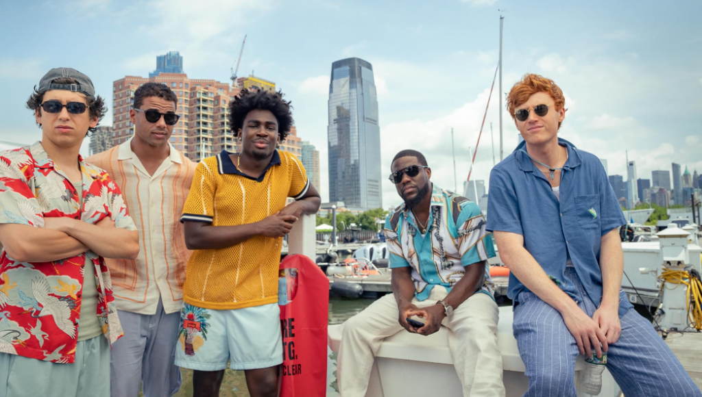 Kevin Hart, Marcello Hernández, Kam Patterson, Mason Gooding, and Ben Marshall in 72 Hours (2026)
