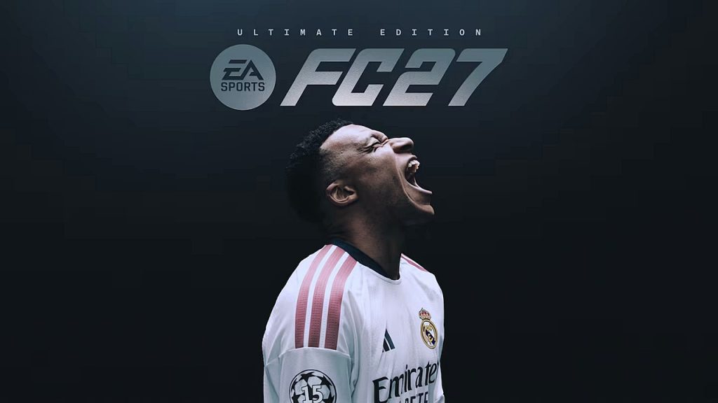 EA Sports FC 27 Ultimate Edition cover art featuring a snapshot of Kylian Mbappé celebrating a goal.