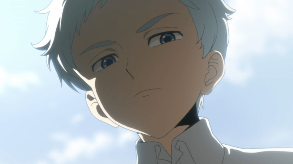 Norman is a main character in The Promised Neverland series. He is characterized by his white hair, blue eyes, and high intelligence.
