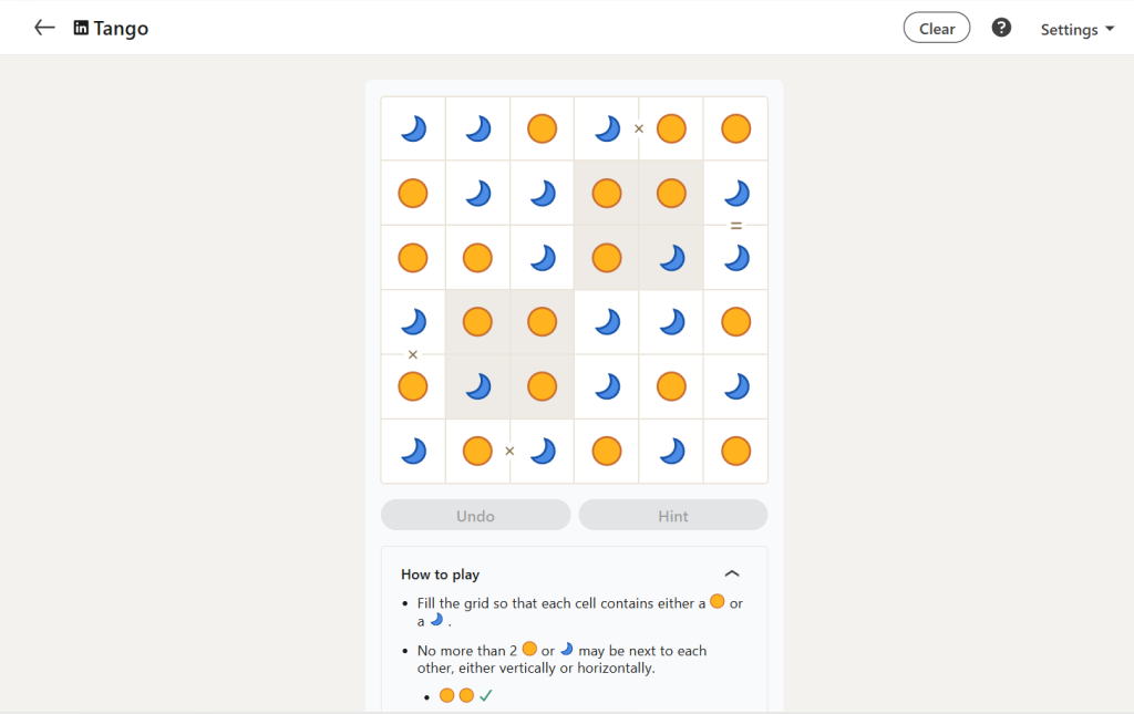 A screenshot of today's LinkedIn Games.