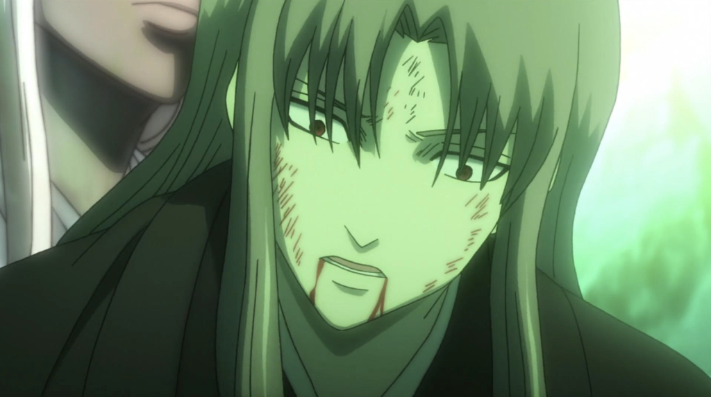 This character is Utsuro from the anime series Gintama. This scene appears in the Silver Soul Arc (or Gintama: Shirogane no Tamashii-hen), specifically from the 2018 television episodes.