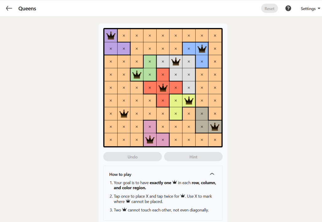 A screenshot of today's LinkedIn Games.