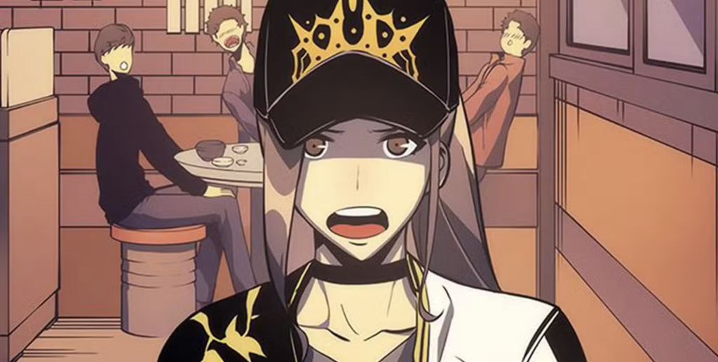 This image is a panel from the Solo Leveling manhwa featuring Yoo Soohyun.