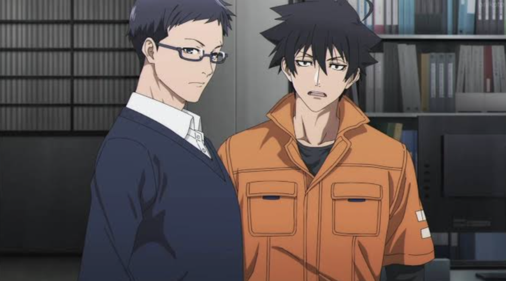 This scene is from the anime Black Torch. The characters shown are Reiji and Jiro Azuma.