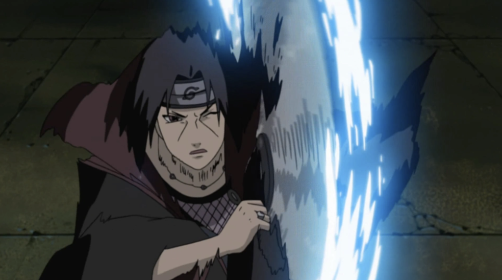 Itachi Uchiha's amaterasu slightly rivals  the flames of yamamoto from bleach