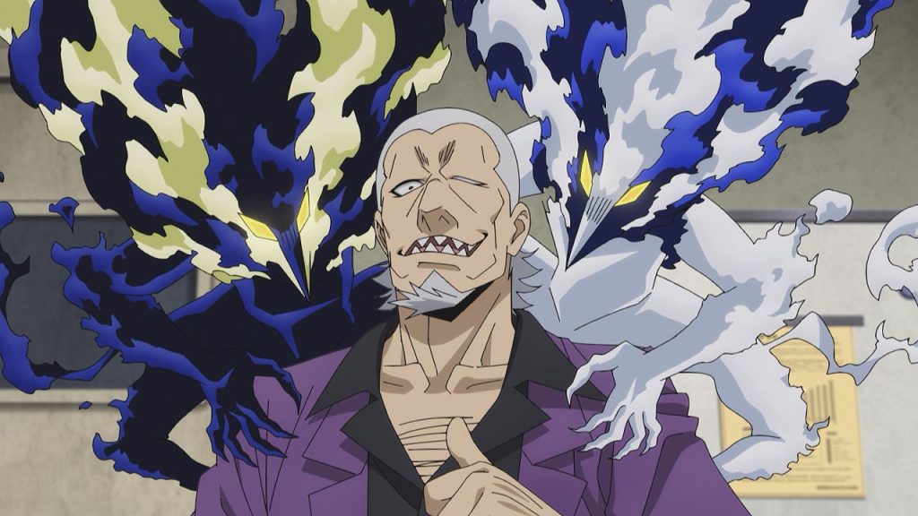 Shingo with his daemon pair Fujin and Raijin from Daemons of the Shadow Realm Episode 17.