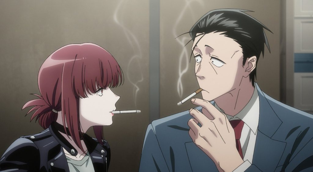 Smoking Behind the Supermarket With You follows an overworked salaryman, Sasaki, who finds solace in smoking breaks with a mysterious woman named Tayama. 