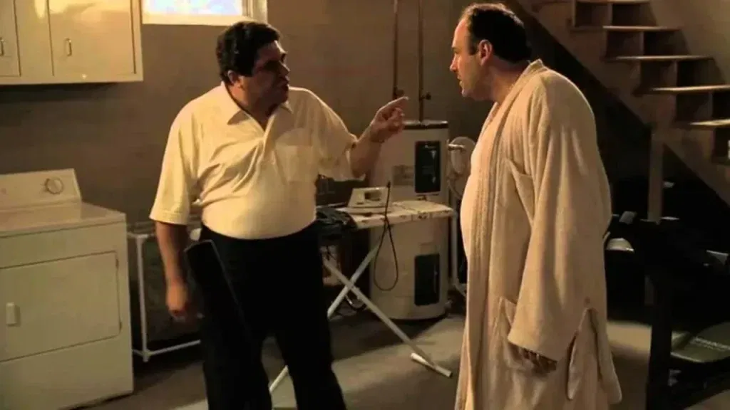 Vincent Pastore as Sal "Big Pussy" Bonpensiero and James Gandolfini as Tony Soprano in The Sopranos