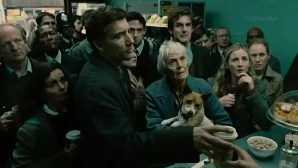Clive Owen in a still from Children of Men