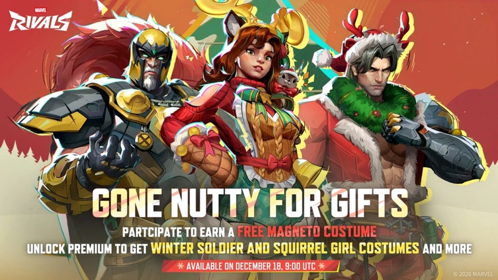 Gone Nutty For Gifts holiday Event Pass in Marvel Rivals.