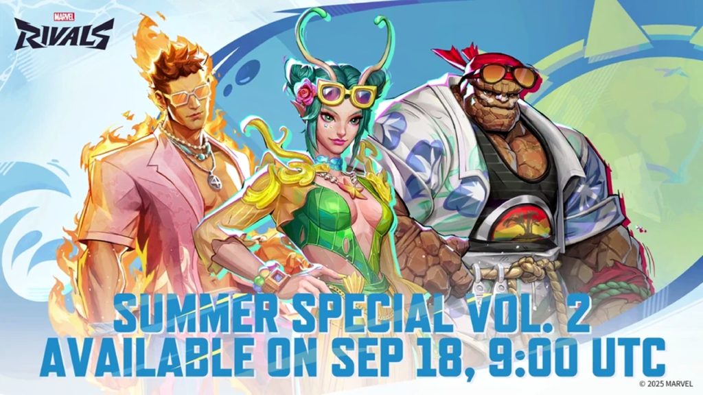 Official artwork for the Summer Special Vol. 2 Event Pass in Marvel Rivals.