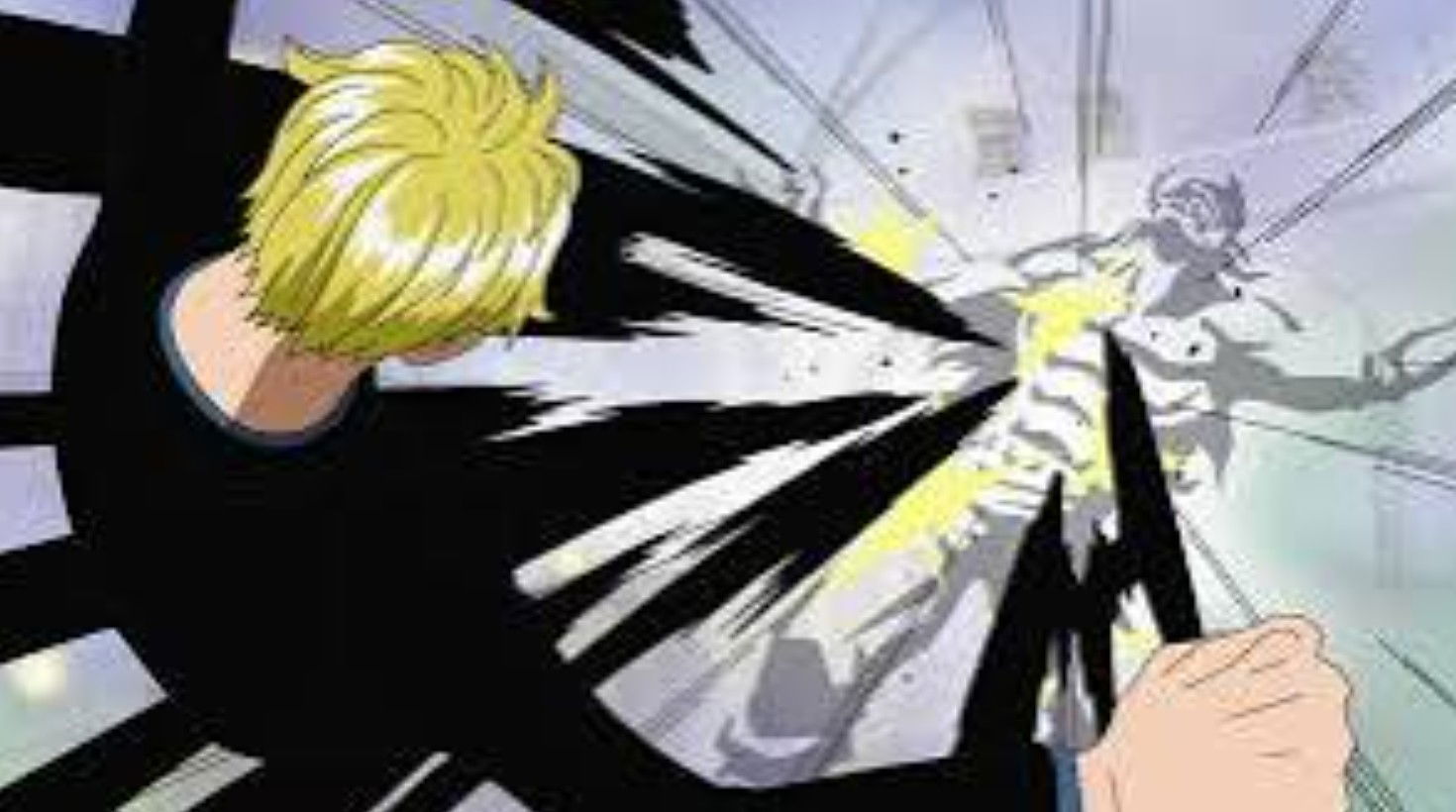 Sanji using his signature Black Leg Style, a martial arts technique focused entirely on kicks.