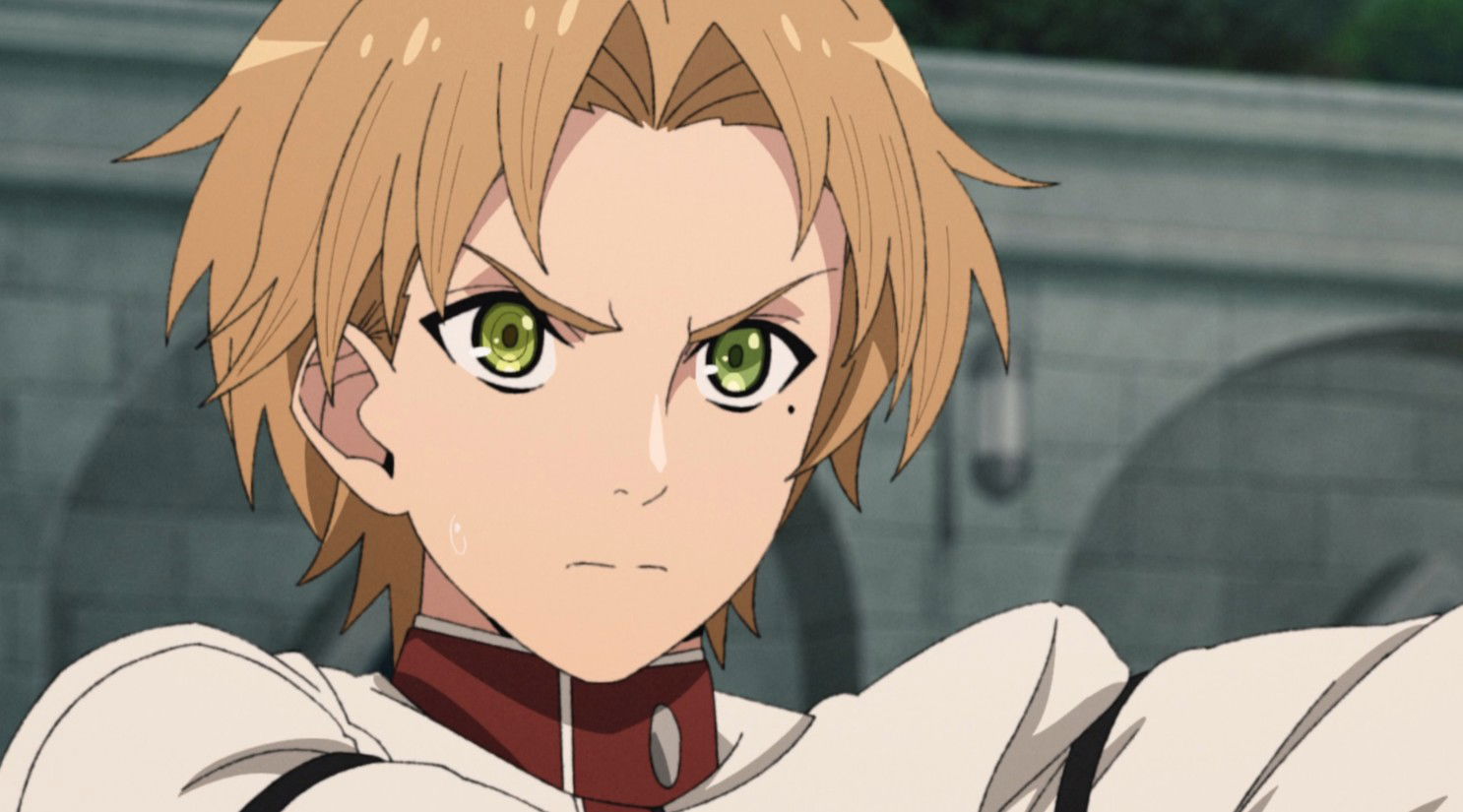 Rudeus Greyrat in high-stakes combat scenes from Mushoku Tensei Season 3.