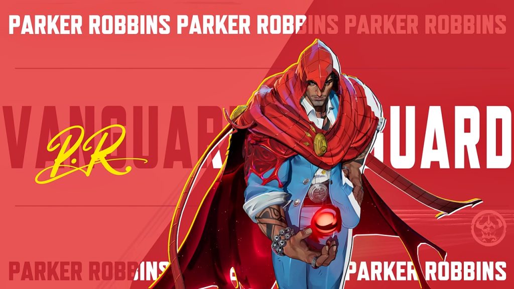 Official character banner for The Hood in Marvel Rivals, showing his real name, Parker Robbins.