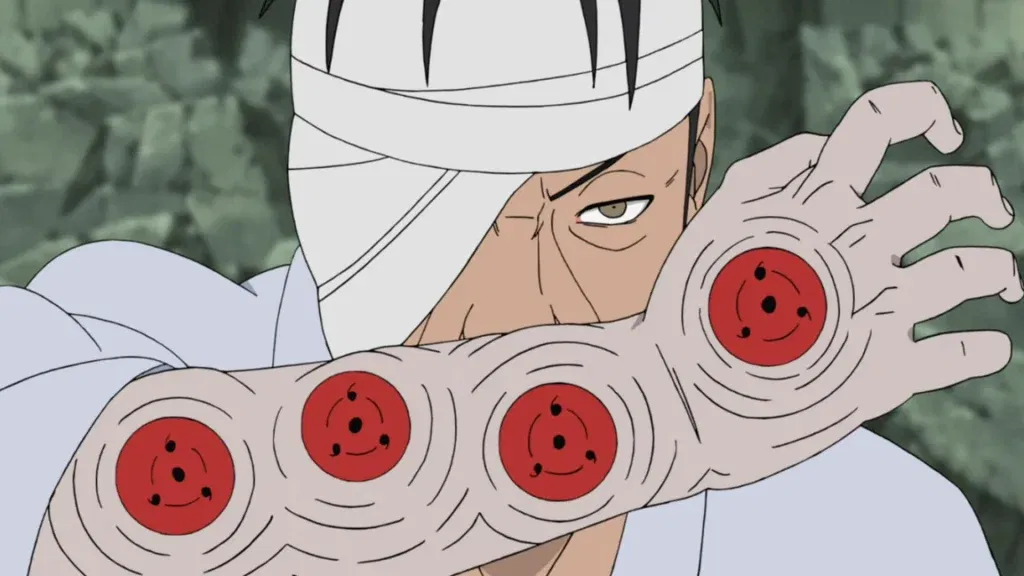 Danzo utilized this arm to cast Izanagi, a forbidden technique that allows the user to temporarily alter reality and negate their own death.