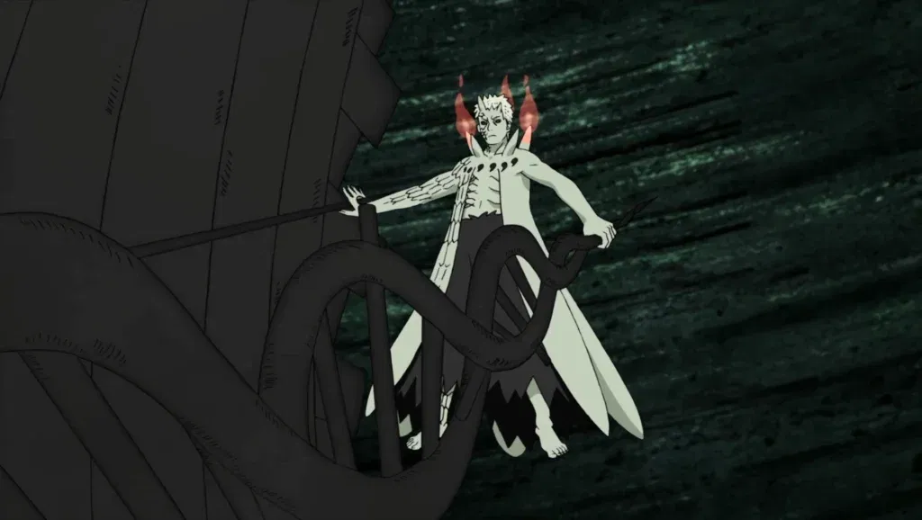 Obito Uchiha is wielding the Sword of Nunoboko during the Fourth Great Ninja War. 