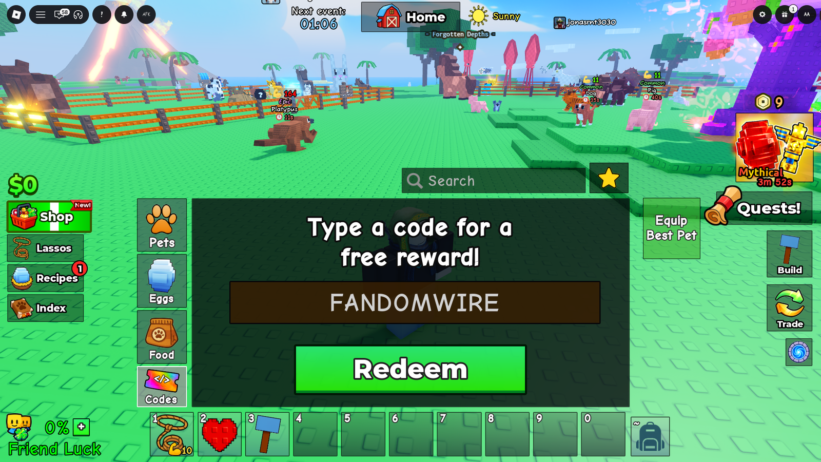 catch and tame how to redeem codes