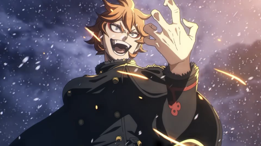 This image features Mereoleona Vermillion from the promotional footage for Black Clover Season 2, scheduled to premiere in October 2026 by Studio Pierrot.