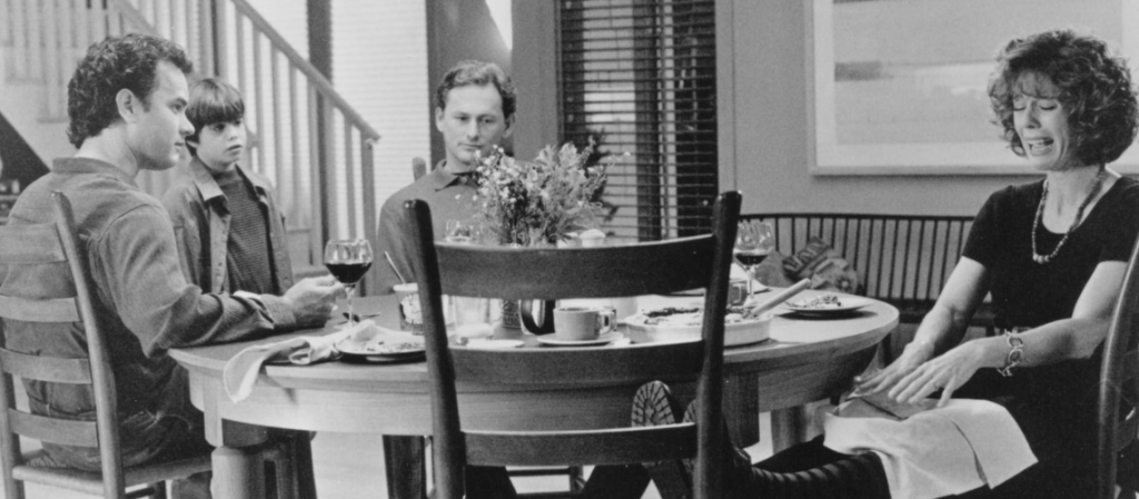 Tom Hanks, Victor Garber, Rita Wilson, and Ross Malinger in Sleepless in Seattle (1993)