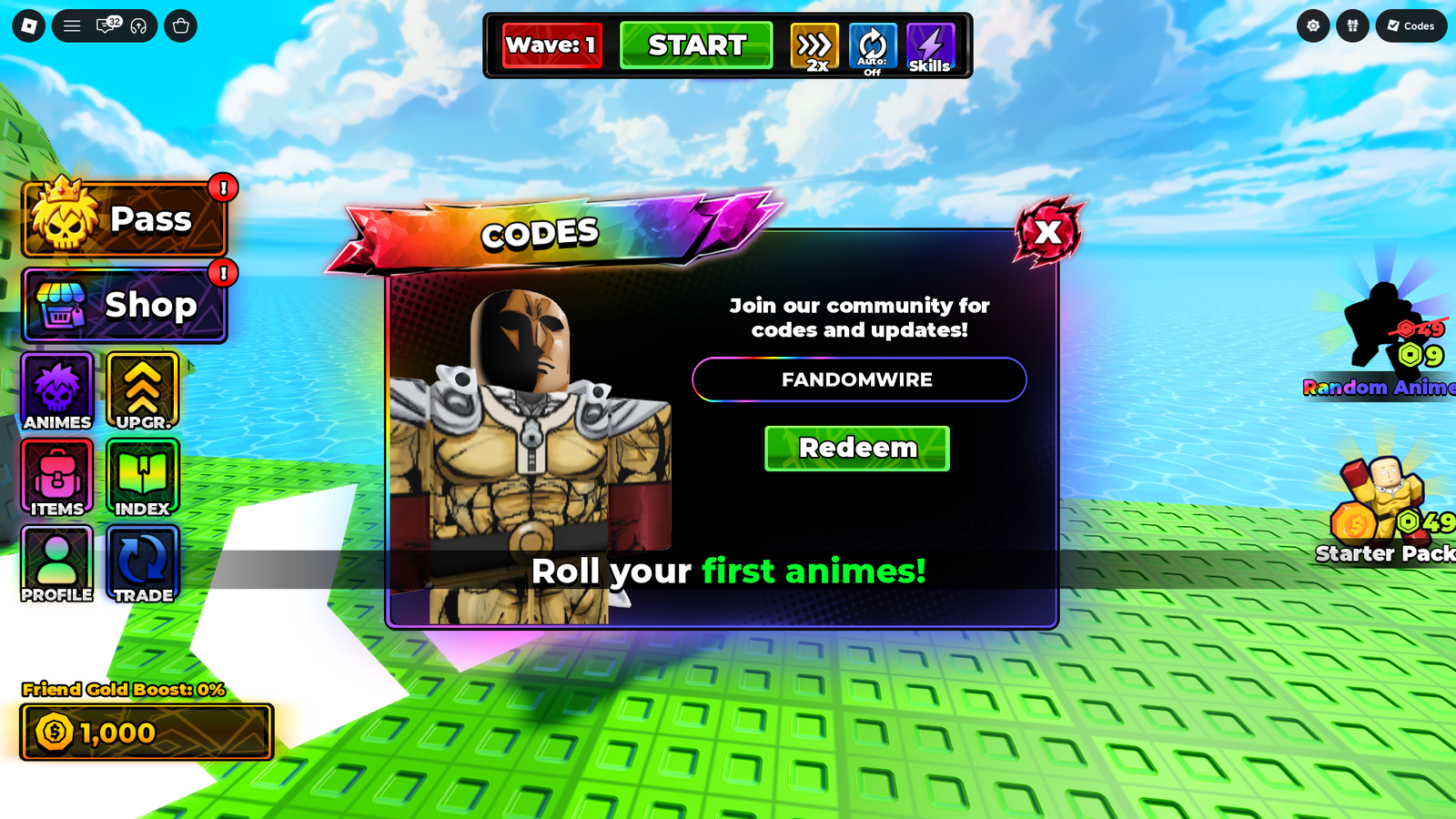 fight anime to roll how to redeem codes