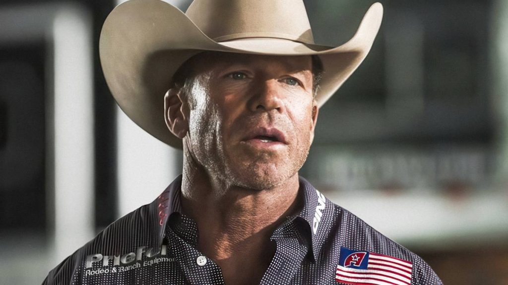 Taylor Sheridan in a rodeo