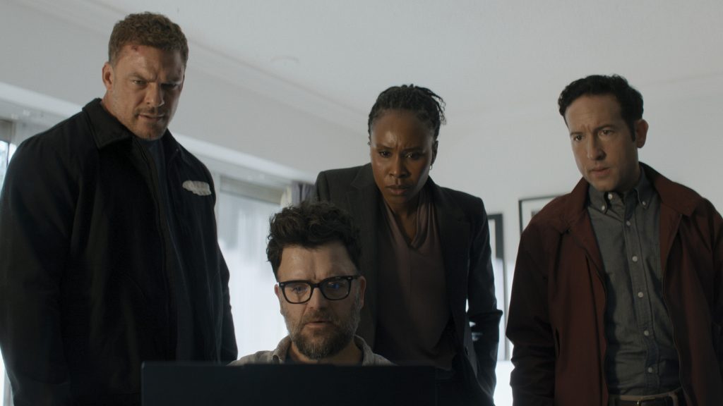 Alan Ritchson, Sydelle Noel, Christopher Rodriguez Marquette, and Kevin Weisman in Reacher Season 4  