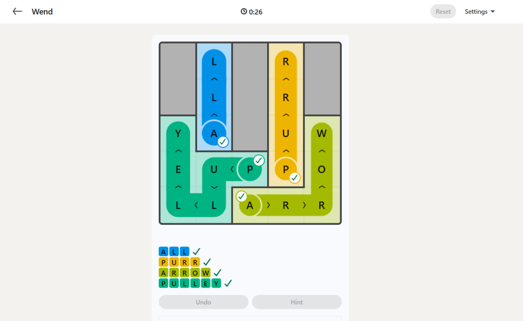 A screenshot of the daily LinkedIn Games puzzle.