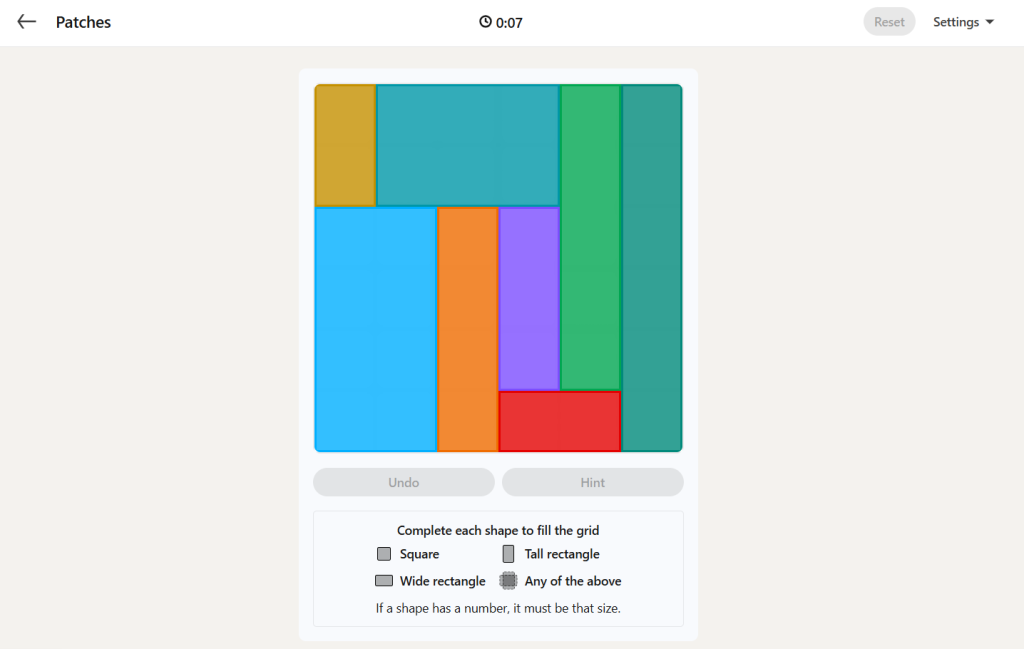 A screenshot of the daily LinkedIn Games puzzle.
