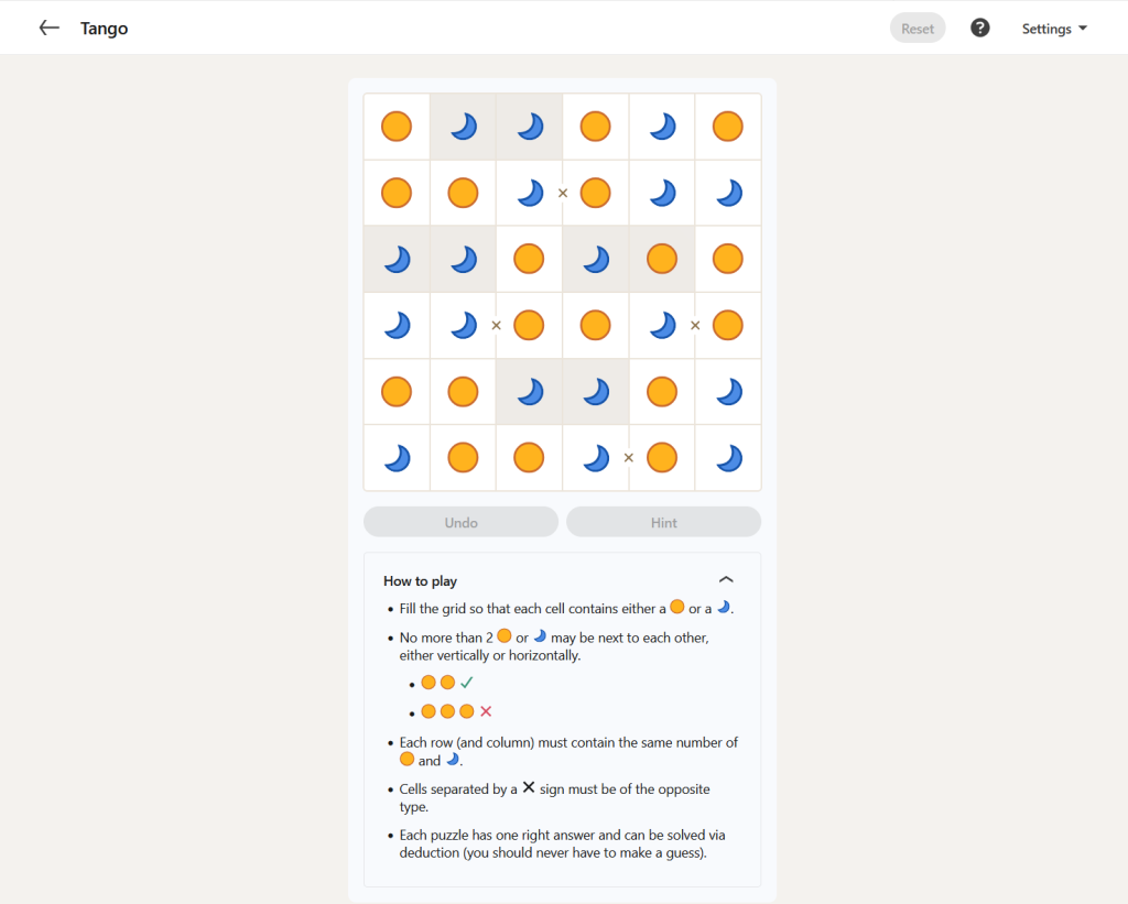 linkedin games tango 4