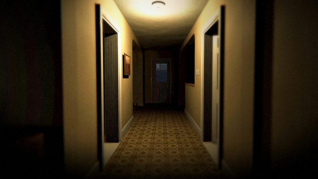 A gameplay screenshot of Phasmophobia showing players investigating a haunted location.