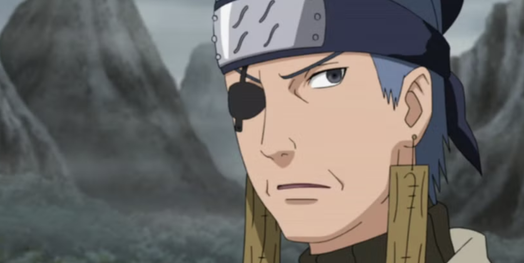 The character shown in the image is Ao from the Naruto and Boruto series. He is a veteran jōnin and sensor-type shinobi from Kirigakure (The Village Hidden in the Mist), and served as the bodyguard to the Fifth Mizukage, Mei Terumī.
