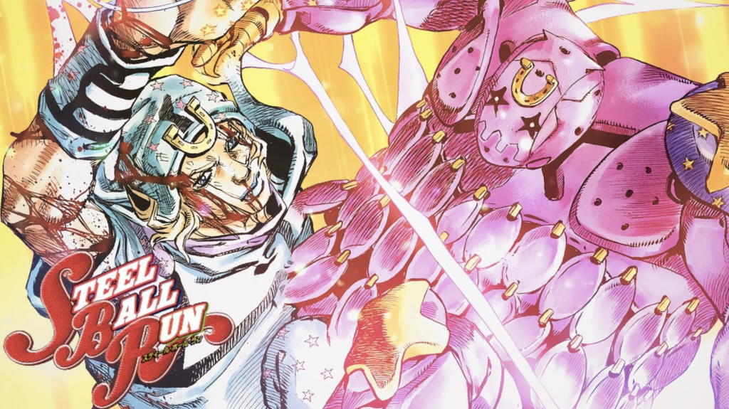 The image features Johnny Joestar and his Stand, Tusk Act 4, from Part 7 of JoJo's Bizarre Adventure, titled Steel Ball Run.