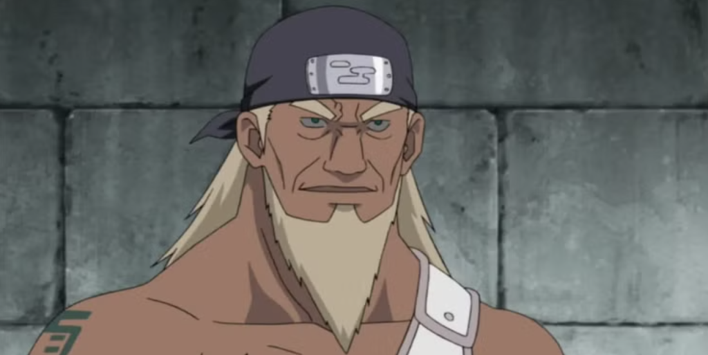 The image shows A, the Third Raikage (Sandaime Raikage), a powerful leader from Kumogakure (the Hidden Cloud Village) in the anime and manga series Naruto.