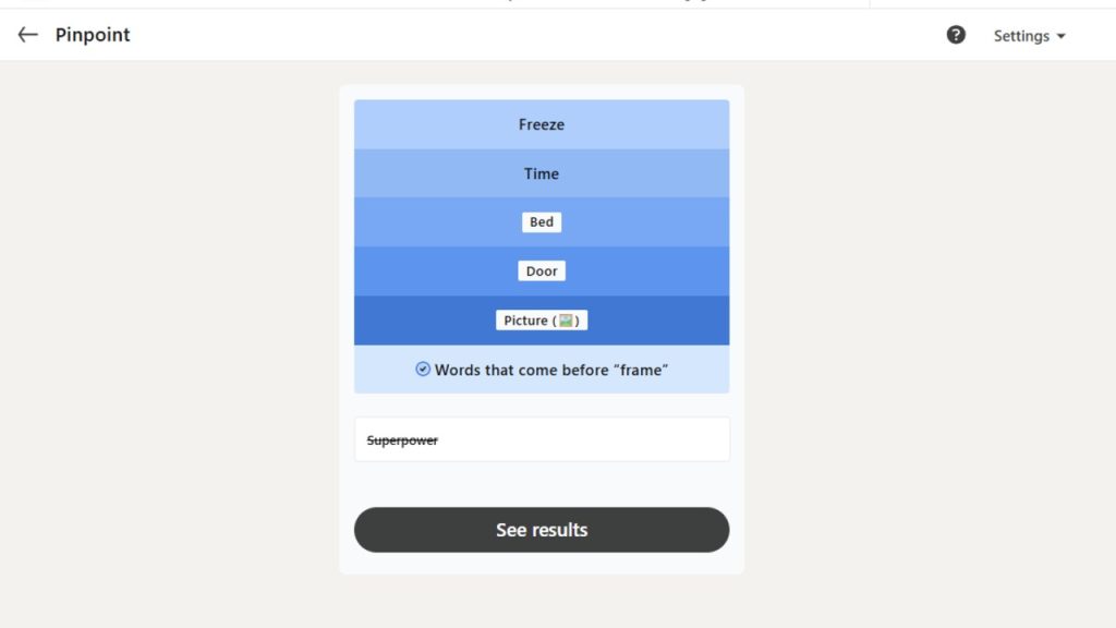 A screenshot of the solved Pinpoint puzzle for August 16, 2026.
