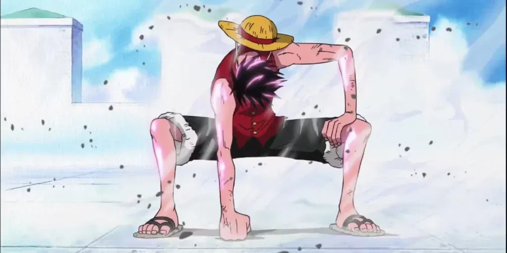 Monkey D. Luffy from the anime One Piece activating his iconic Gear Second.