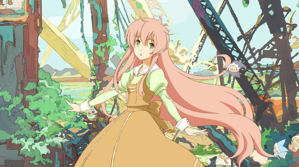 The Most Underrated Comedy Anime of Each Year From the 2010s, Ranked 13 The image features Watashi (the unnamed main protagonist/Mediator) from the satirical post-apocalyptic comedy anime series Humanity Has Declined (Jinrui wa Suitai Shimashita), produced by AIC ASTA and released in 2012.