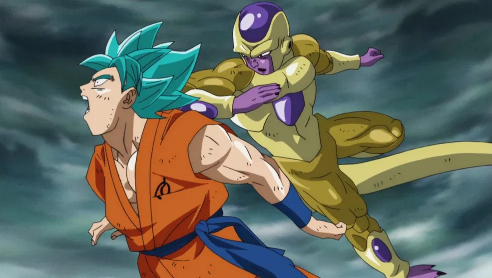Dragon Ball Super 2 Officially Confirms Way Stronger Character Than Ultra Instinct Goku 5 a still from the dragon ball movies showing golden frieza knocking out Goku | Credits: Toei Animation
