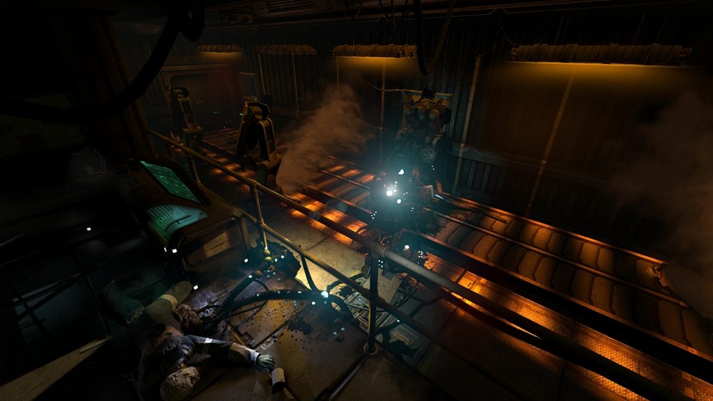 A gameplay screenshot of the 2010s horror game SOMA.