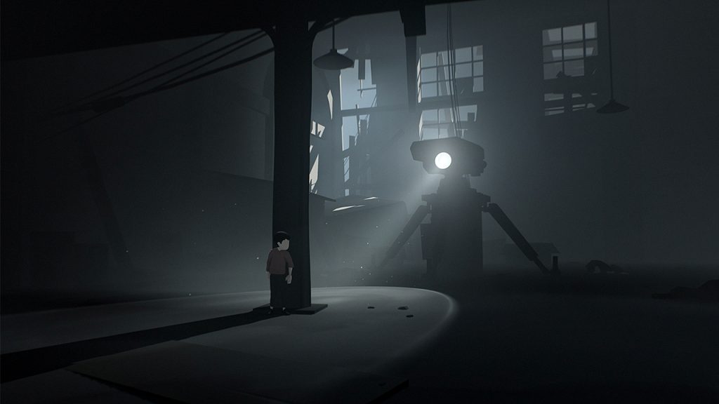 A gameplay screenshot of INSIDE, one of the unsettling horror games from the 2010s.