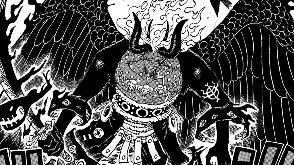 Imu with his new form in one piece manga