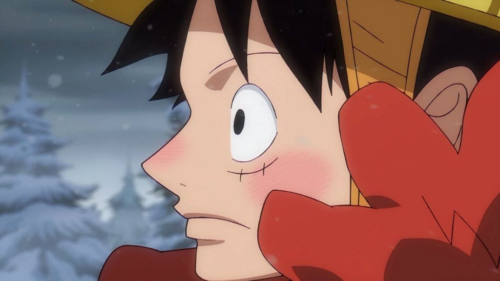 Monkey D Luffy in Elbaf from One Piece anime. 
