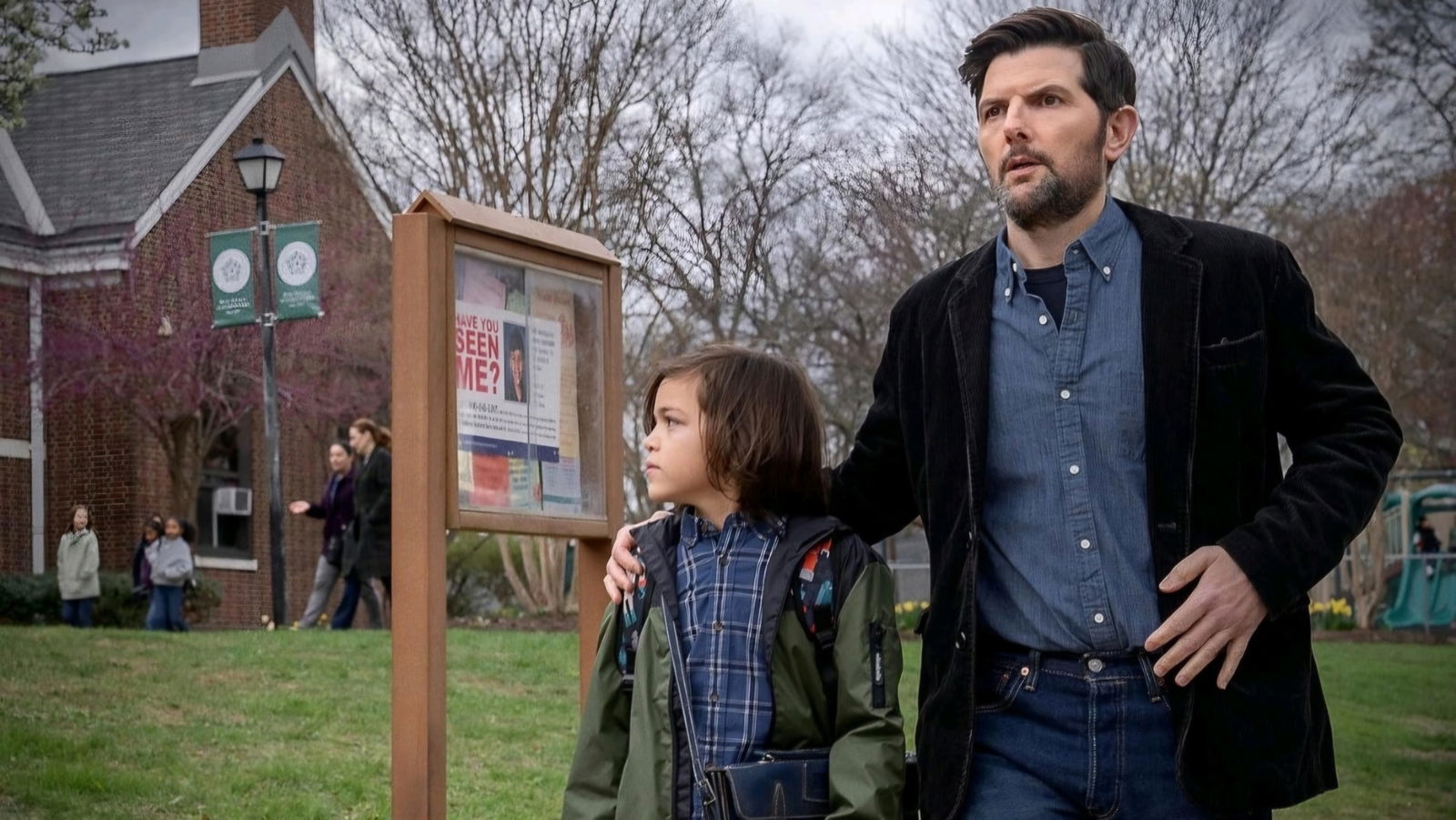 Adam Scott in a still from The Whisper Man