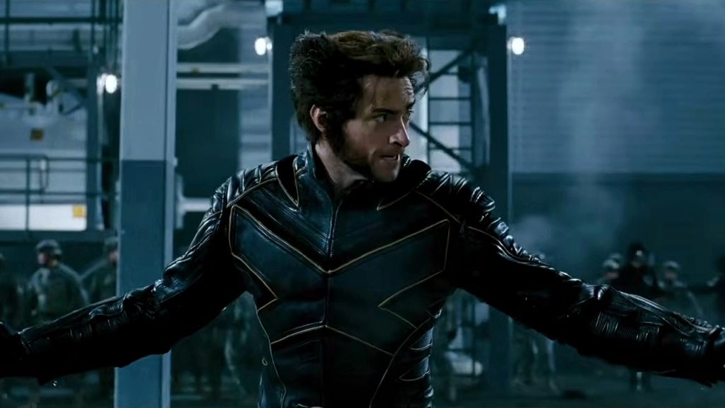 A scene featuring Hugh Jackman as Wolverine in the original X-Men movie. 