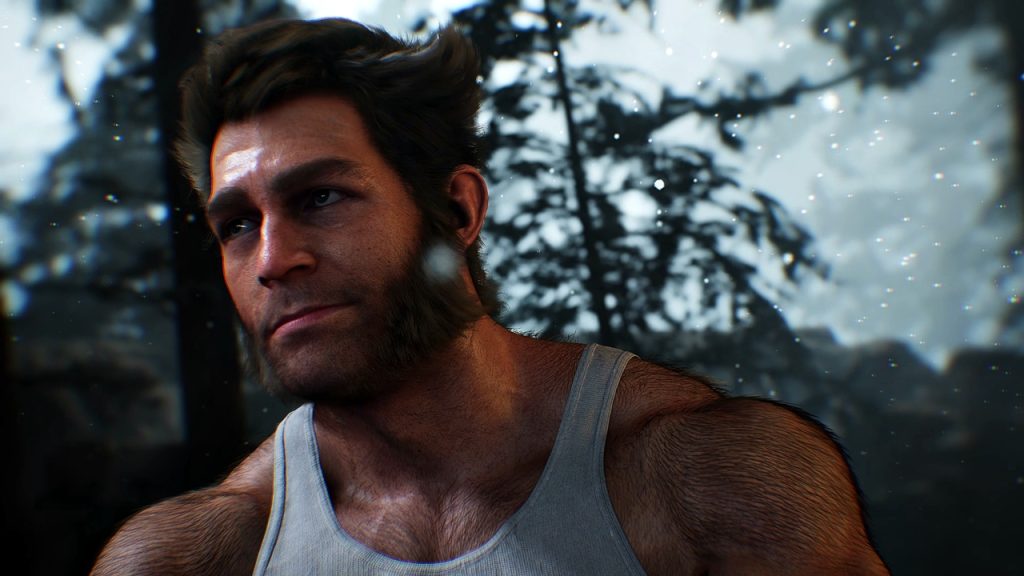 A gameplay screenshot of Wolverine wearing a white tank top in Marvel's Wolverine.