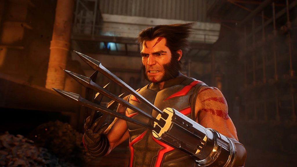 A gameplay screenshot of Wolverine wearing the Age of Apocalypse suit from the Deluxe Edition of Marvel's Wolverine.