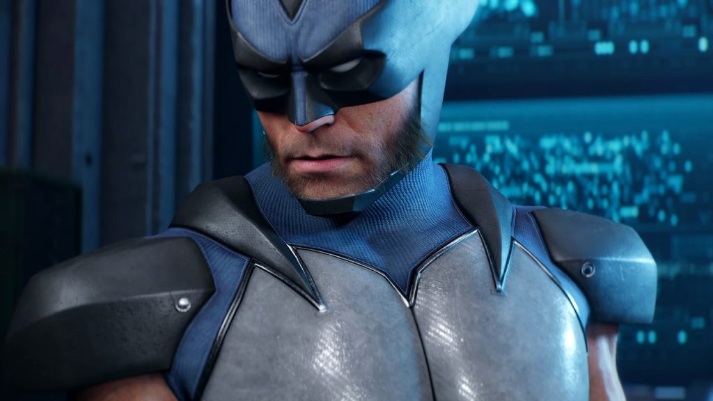 A gameplay screenshot of Wolverine wearing the Night Hunt suit from the Deluxe Edition of Marvel's Wolverine.