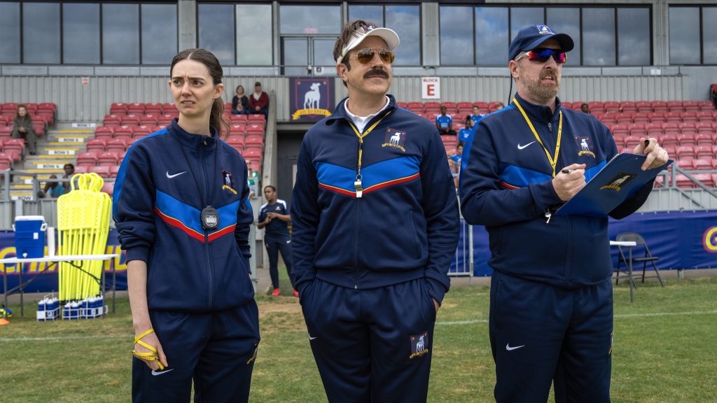 Tanya Reynolds, Jason Sudeikis and Brendan Hunt 