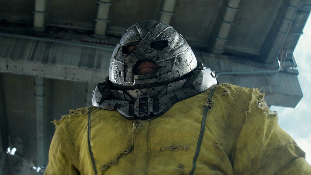 A scene from Deadpool 2 featuring villain Juggernaut.