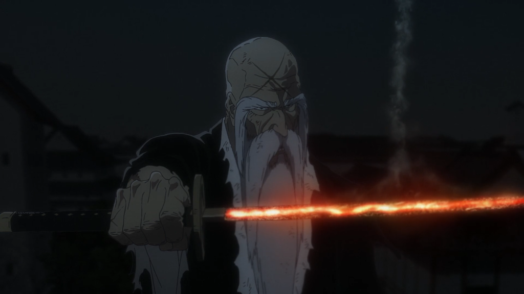 a still from the Bleach anime series showing Genryusai Yamamoto who would definitely become a One Piece Yonko in no time