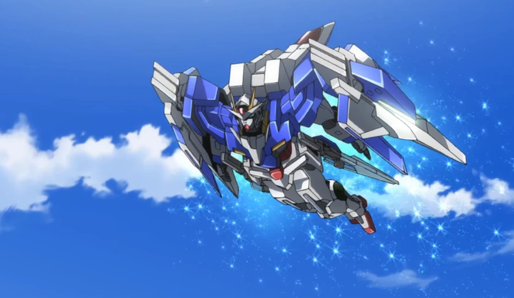 00 Raiser from the anime series Mobile Suit Gundam 00.